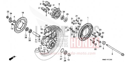 REAR WHEEL XL600VT de 1996